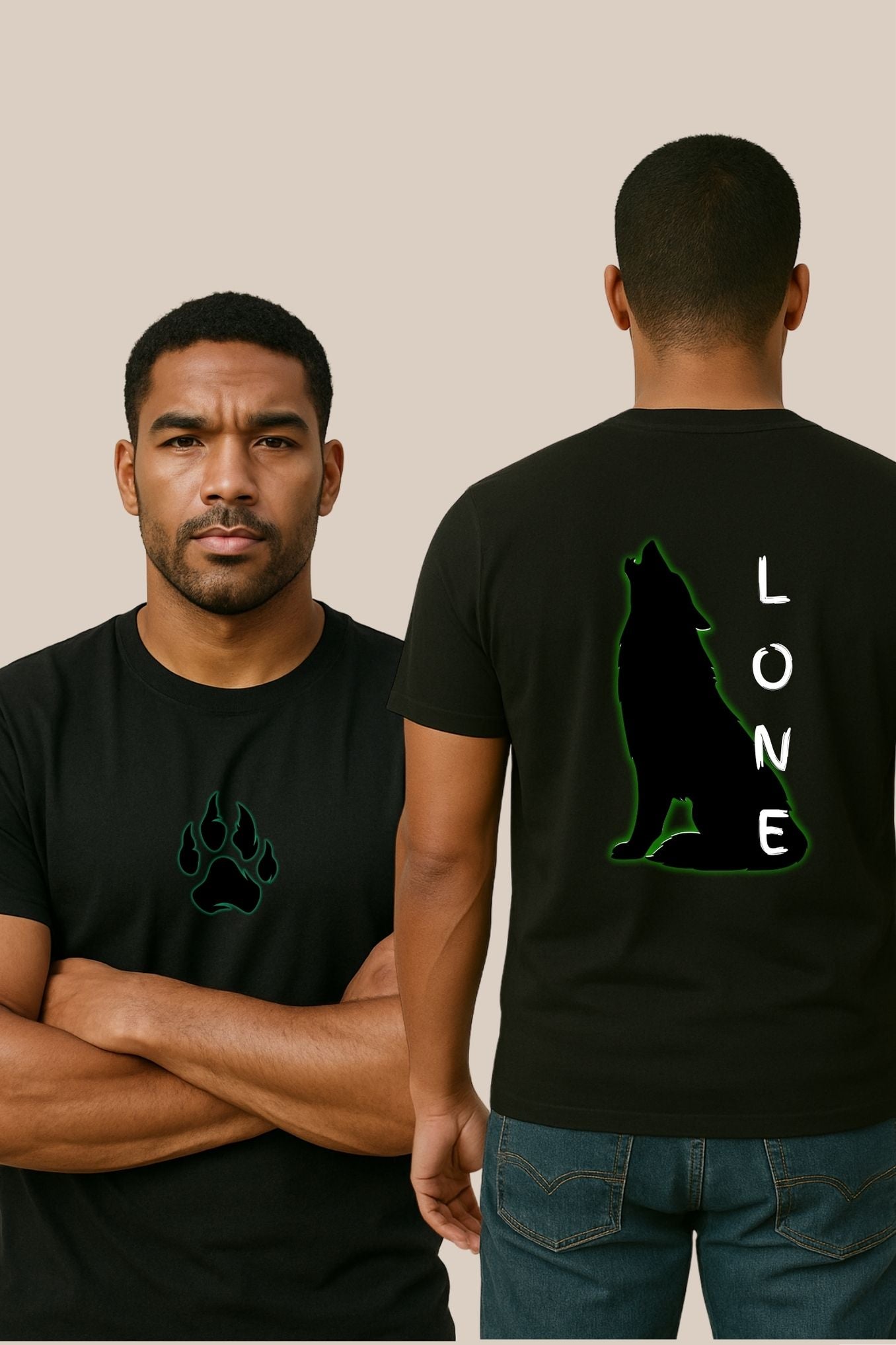 Supima Cotton Graphic T-Shirt for Men - Lone Wolf - Regular Fit