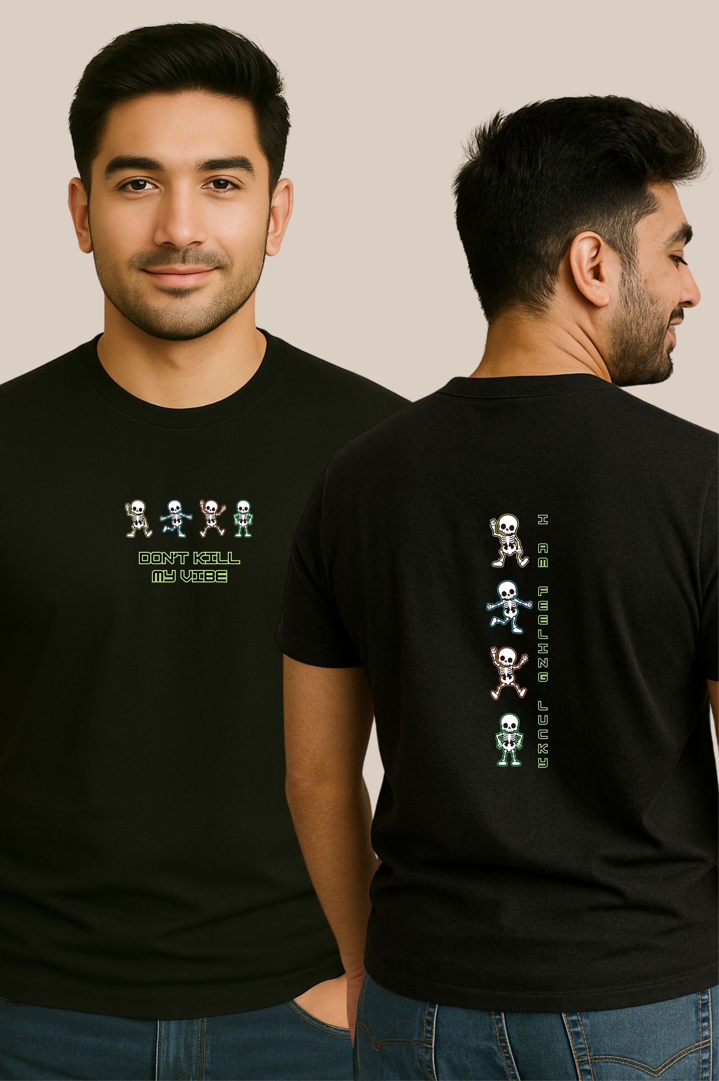 Supima Cotton Printed T-Shirt for Men - Dont Kill My Vibe - Regular Fit