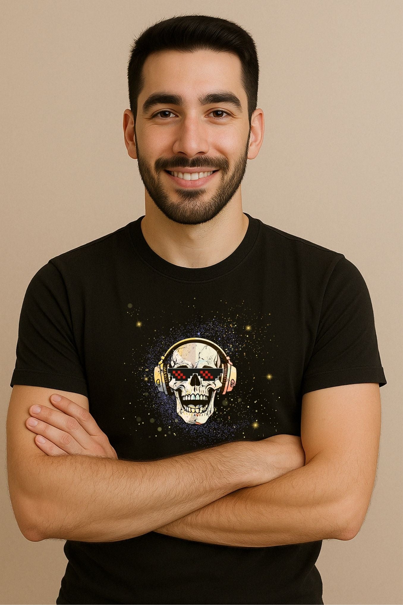 Supima Cotton Graphic T-shirt for Men - Chilling Skull